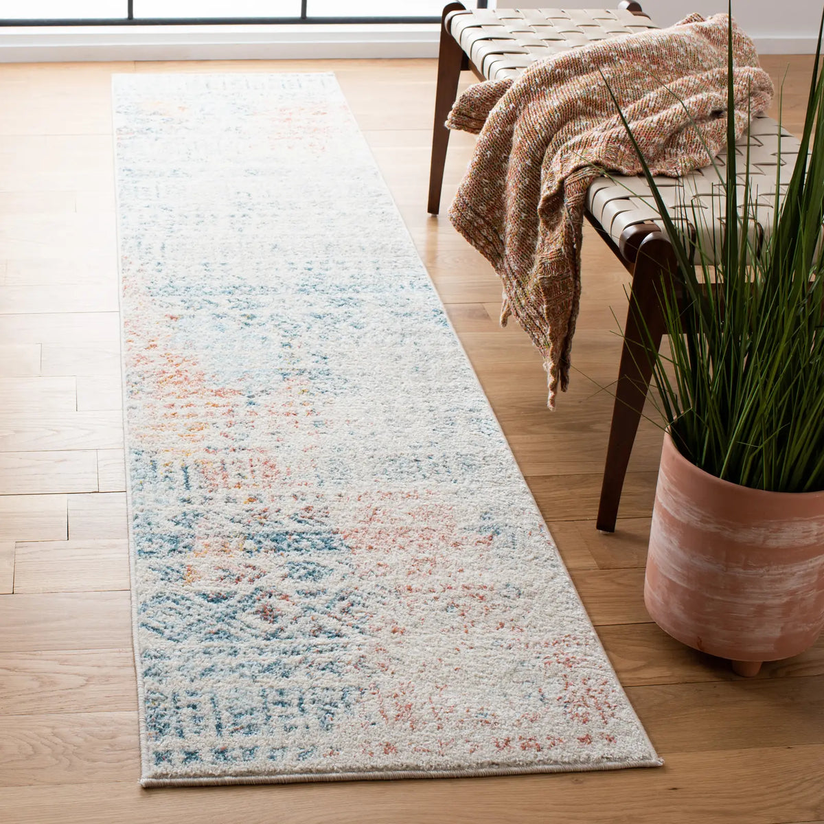 Safavieh Tulum 2'-0" x 11'-0" Rug in Ivory / Terracotta