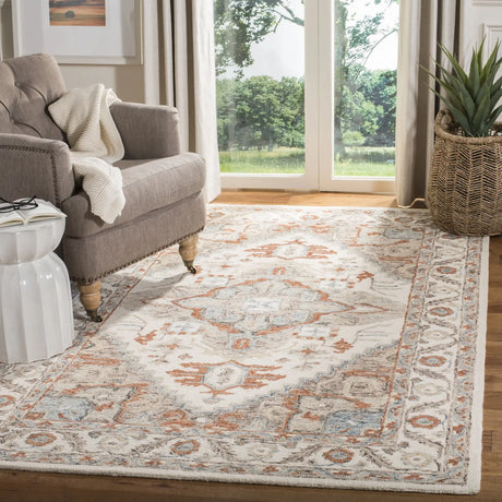 Safavieh Micro-Loop 4'-0" x 6'-0" Rug in Ivory / Rust