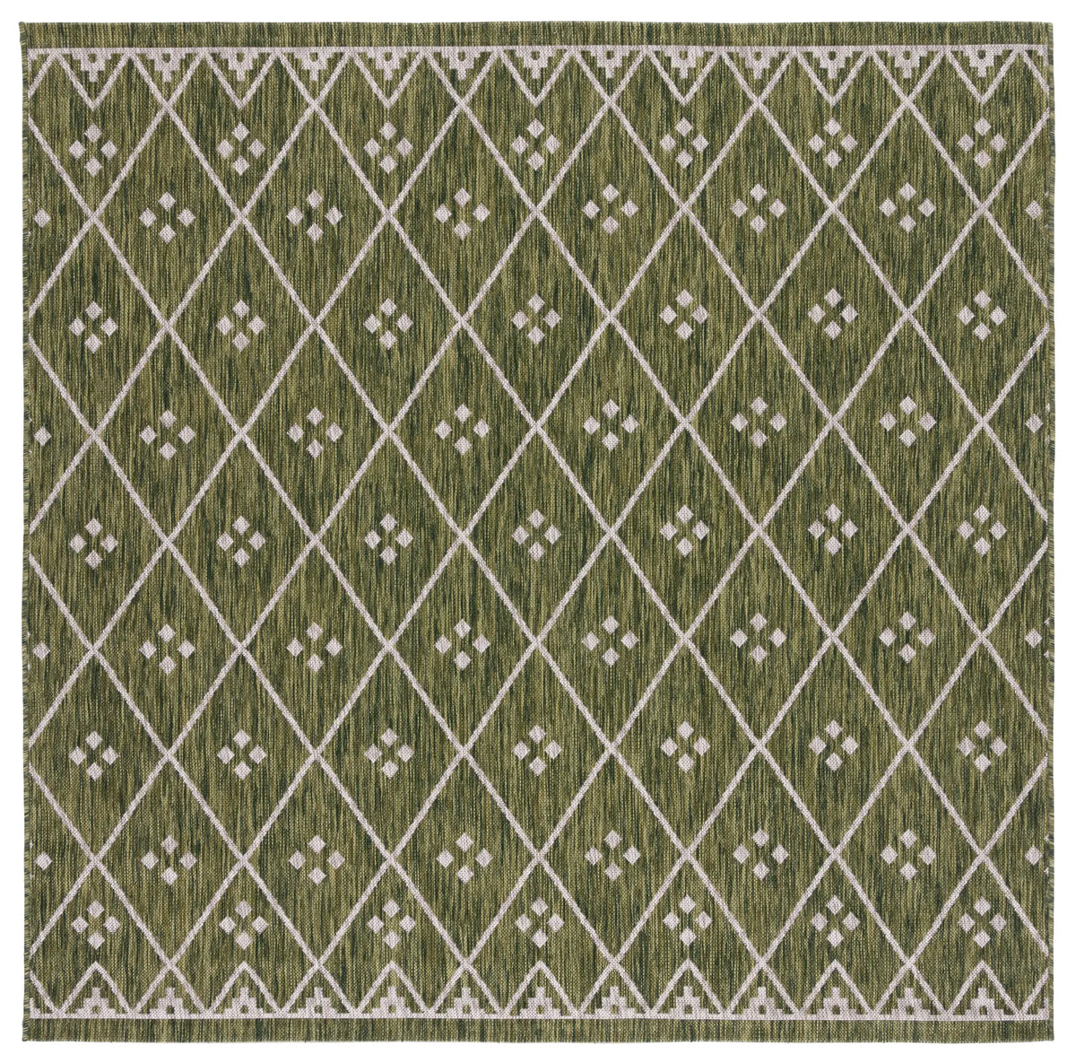 Safavieh Courtyard 6'-7" x 6'-7" Rug in Green / Grey