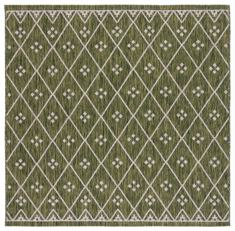 Safavieh Courtyard 6'-7" x 6'-7" Rug in Green / Grey