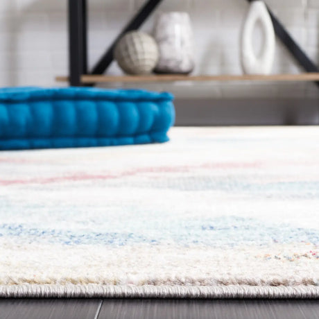 Safavieh Phoenix 500 4'-5" x 6'-5" Rug in Ivory / Blue Rust