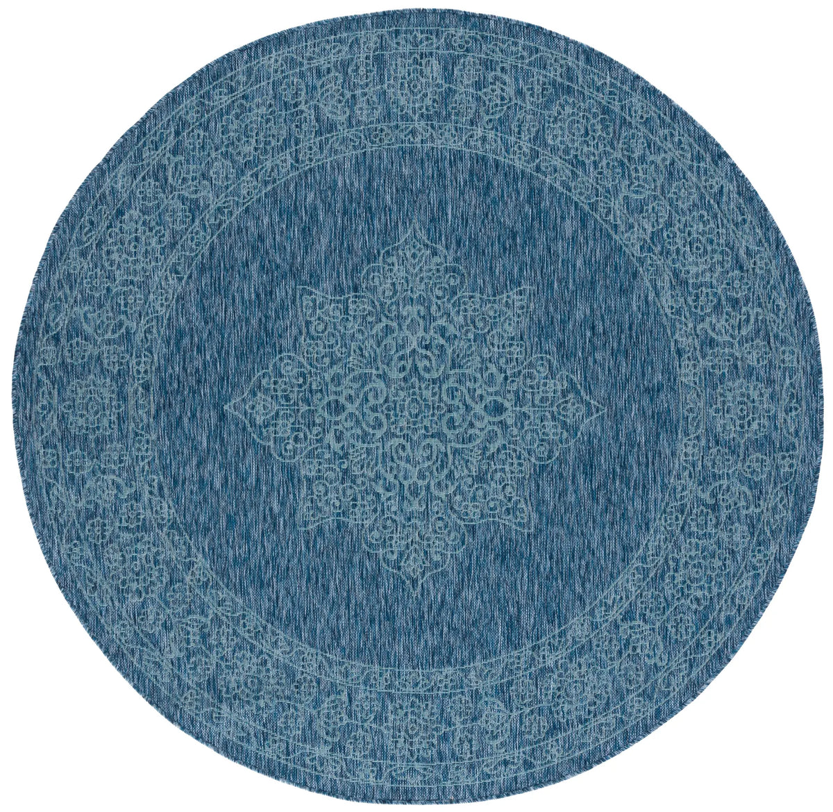 Safavieh Courtyard 6'-7" x 6'-7" Rug in Navy / Ivory