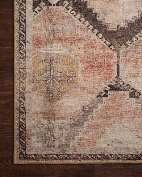 Loloi Wynter Wyn-08 Graphite/Blush Rugs - corner on wood