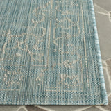 Safavieh Courtyard 2'-3" x 12'-0" Rug in Aqua / Grey