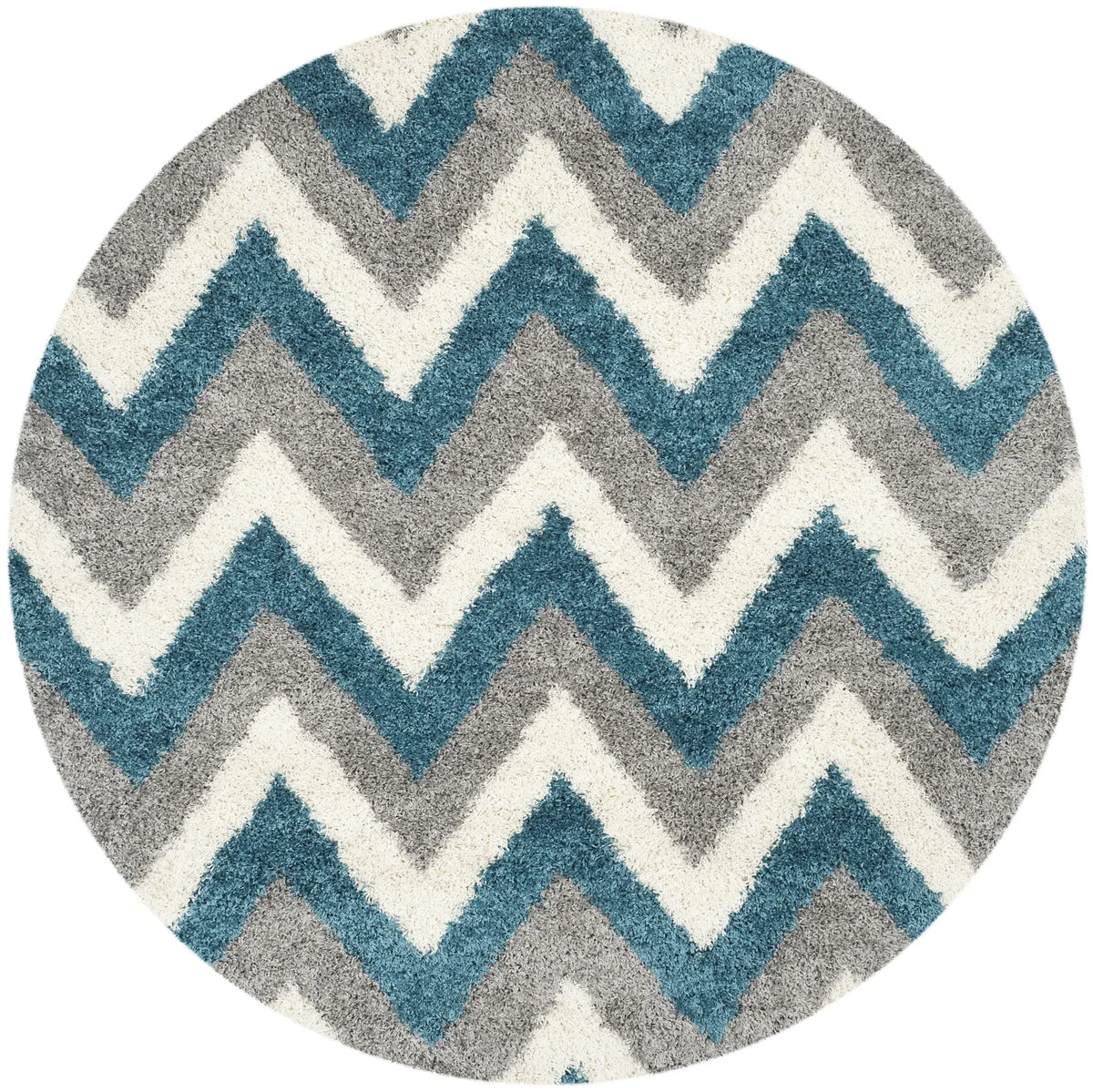 Safavieh Sgk-Shag Kids 6'-7" x 6'-7" Rug in Ivory / Blue