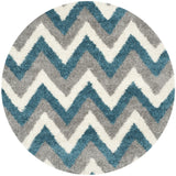 Safavieh Sgk-Shag Kids 6'-7" x 6'-7" Rug in Ivory / Blue
