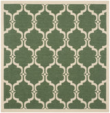 Safavieh Courtyard 5'-3" x 5'-3" Rug in Dark Green / Beige