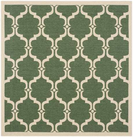 Safavieh Courtyard 5'-3" x 5'-3" Rug in Dark Green / Beige
