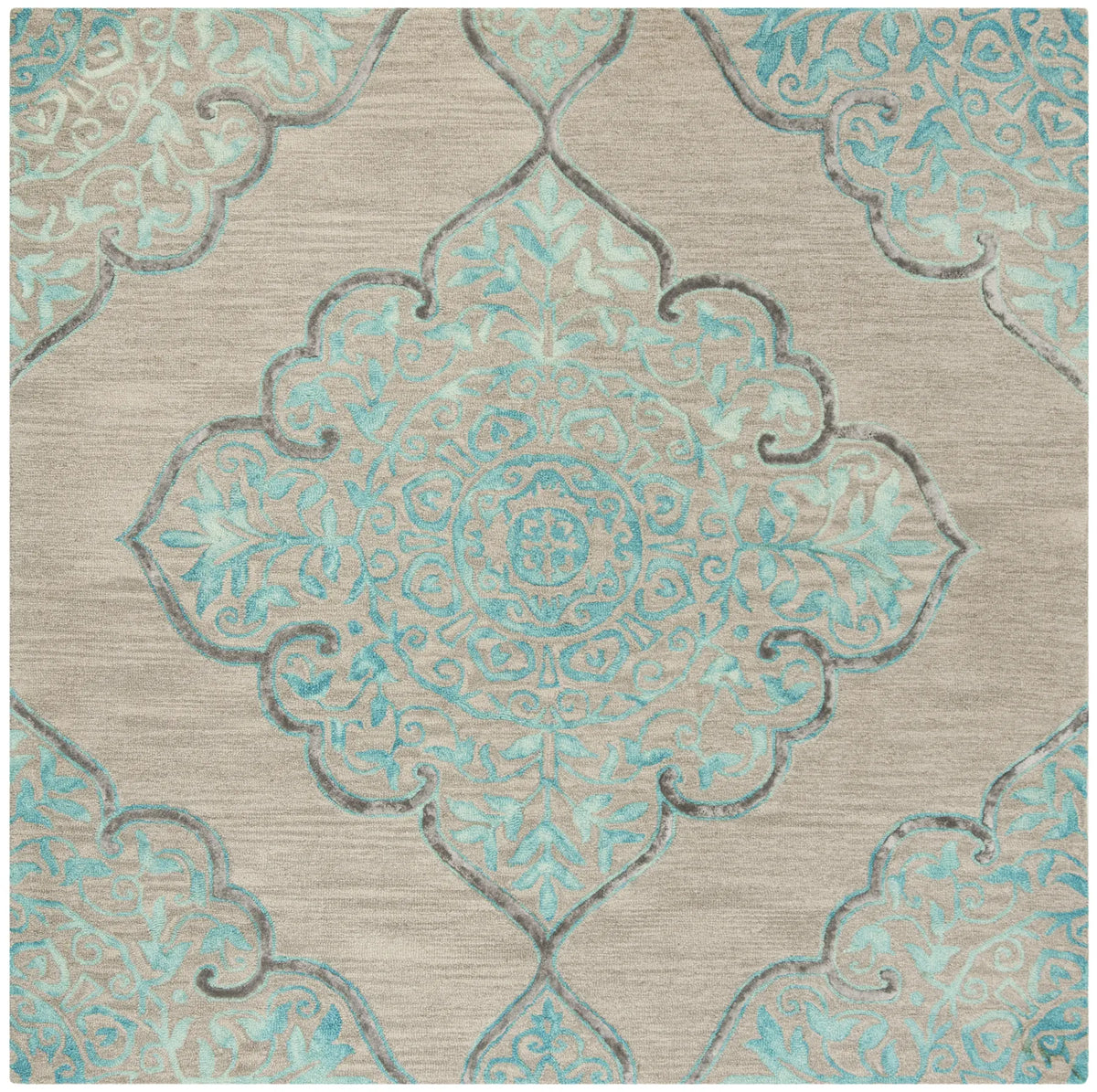 Safavieh Dip Dye 7'-0" x 7'-0" Rug in Grey / Turquoise