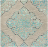 Safavieh Dip Dye 7'-0" x 7'-0" Rug in Grey / Turquoise