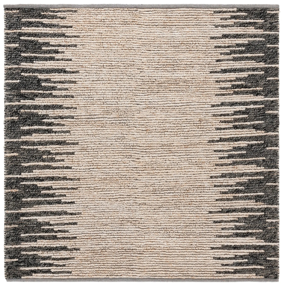 Safavieh Natural Fiber 6'-0" x 6'-0" Rug in Light Grey / Black