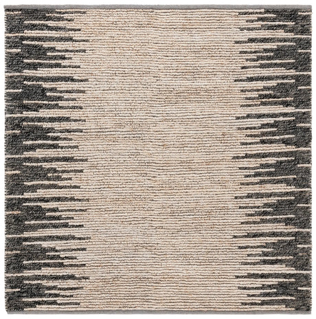 Safavieh Natural Fiber 6'-0" x 6'-0" Rug in Light Grey / Black