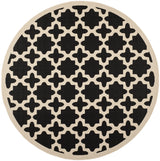 Safavieh Courtyard 7'-10" x 7'-10" Rug in Black / Beige
