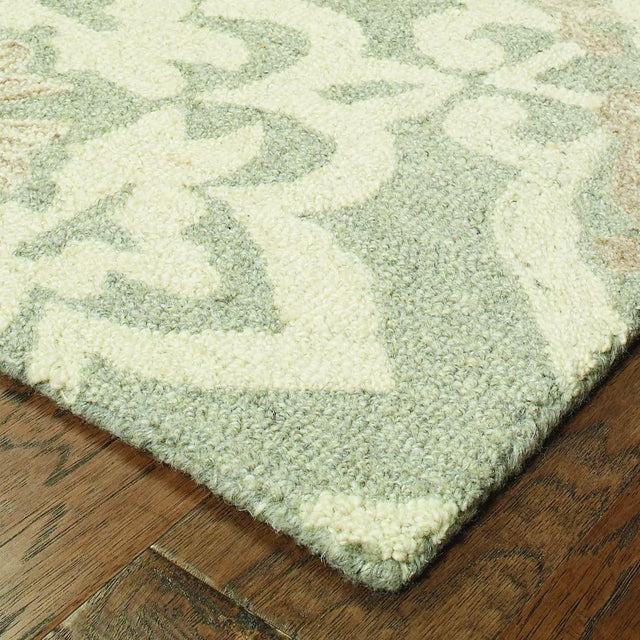 Oriental Weavers Sphinx Craft 93004 Grey / Sand Rugs - corner detail