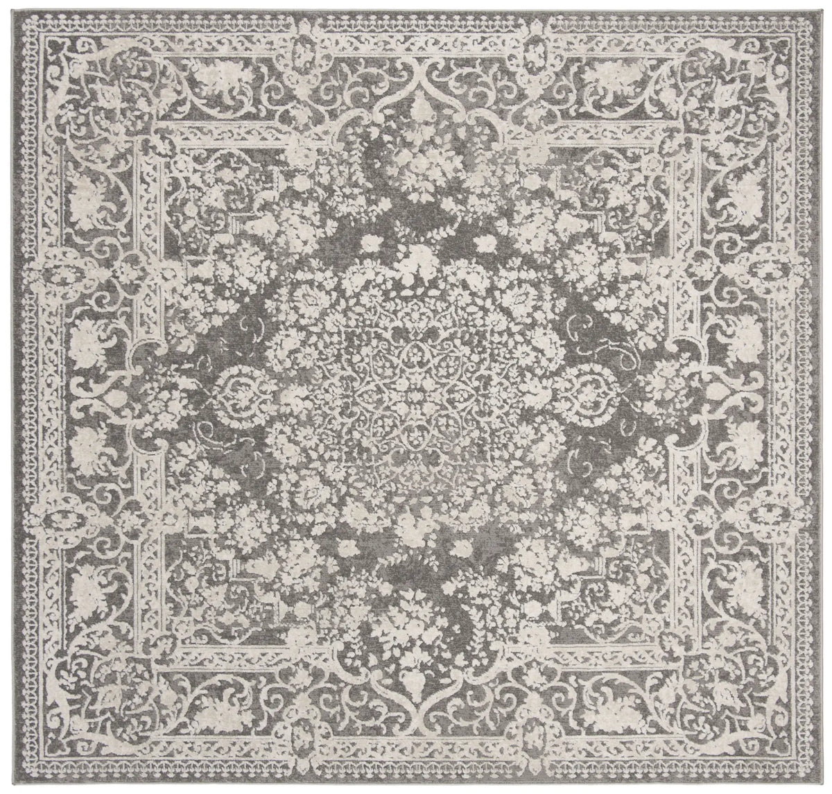 Safavieh Reflection 6'-7" x 6'-7" Rug in Dark Grey / Cream