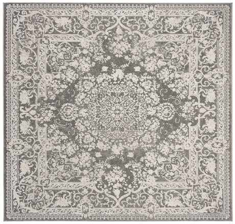 Safavieh Reflection 6'-7" x 6'-7" Rug in Dark Grey / Cream