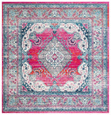 Safavieh Evoke 6'-7" x 6'-7" Rug in Fuchsia / Navy