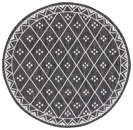 Safavieh Courtyard 6'-7" x 6'-7" Rug in Black / Ivory