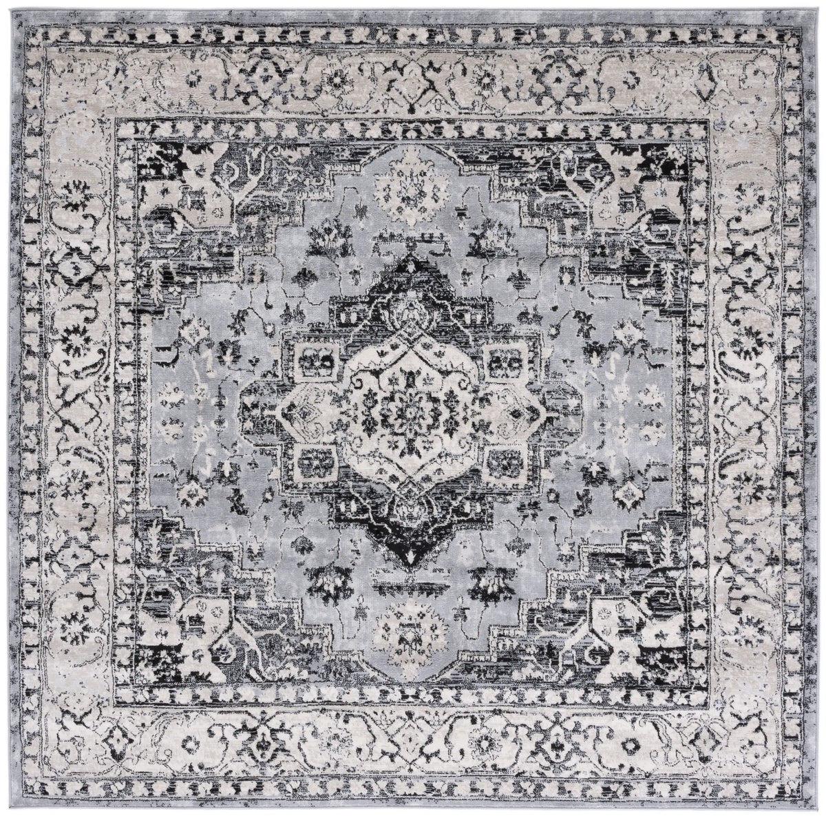 Safavieh Brentwood 6'-7" x 6'-7" Rug in Grey / Black
