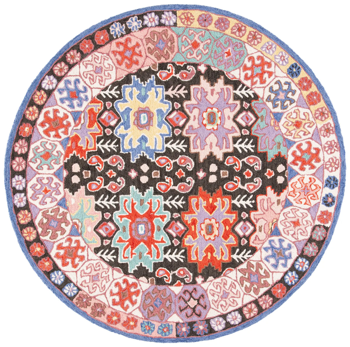 Safavieh Bellagio 5'-0" x 5'-0" Rug in Charcoal / Ivory