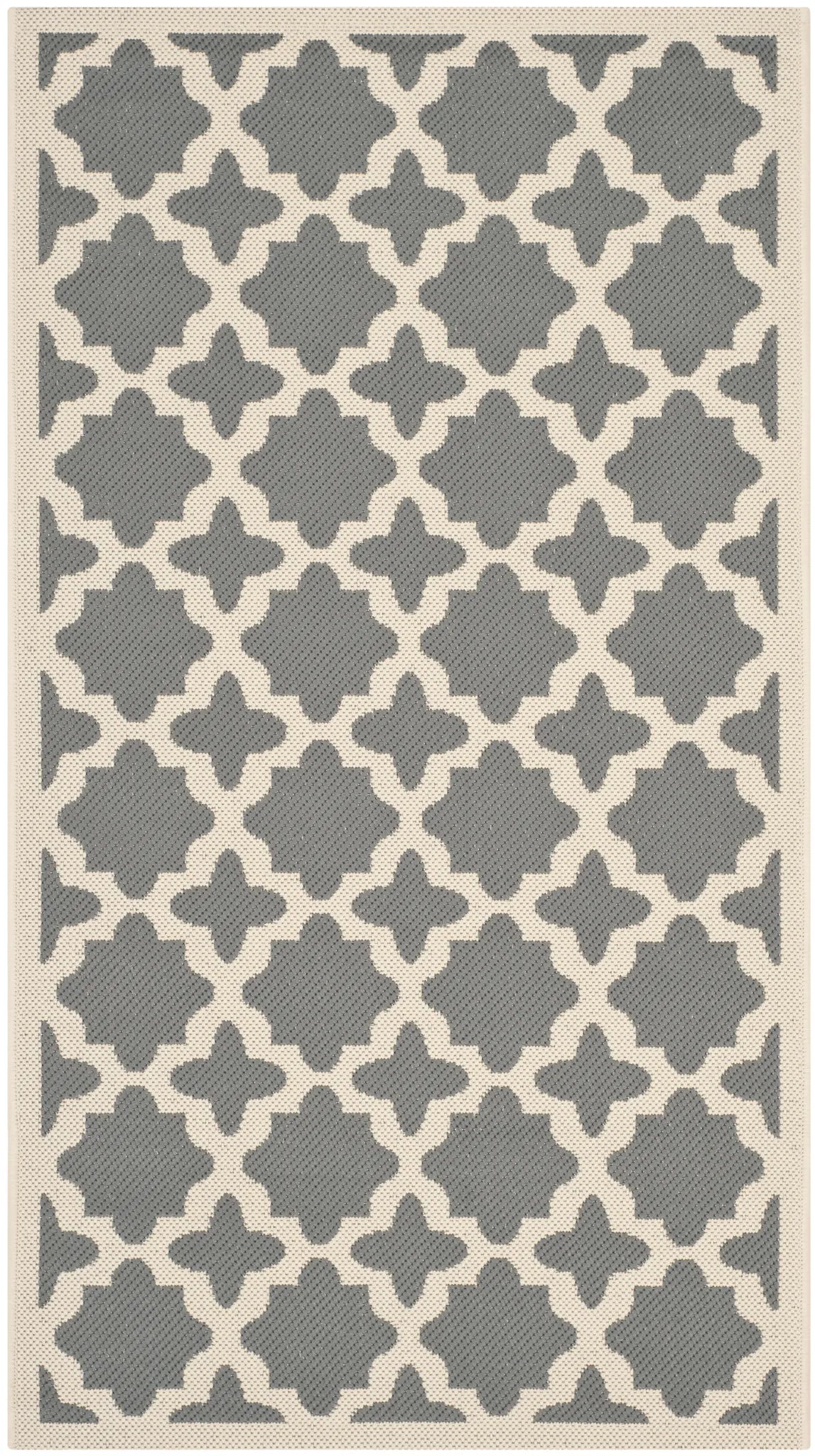 Safavieh Courtyard 2'-7" x 5'-0" Rug in Anthracite / Beige