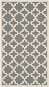 Safavieh Courtyard 2'-7" x 5'-0" Rug in Anthracite / Beige