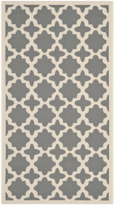 Safavieh Courtyard 2'-7" x 5'-0" Rug in Anthracite / Beige