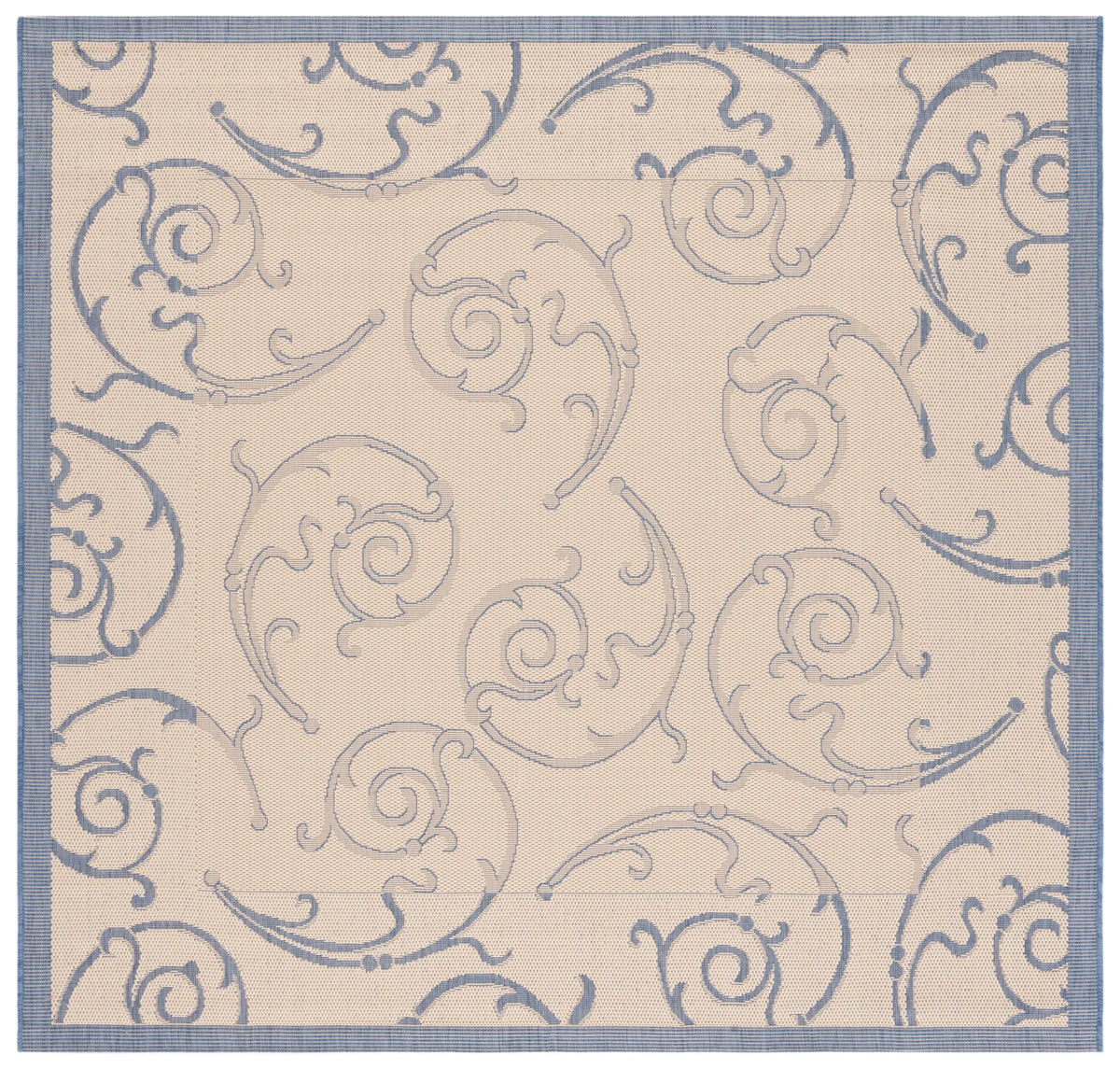 Safavieh Courtyard 6'-7" x 6'-7" Rug in Natural / Blue