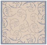 Safavieh Courtyard 6'-7" x 6'-7" Rug in Natural / Blue