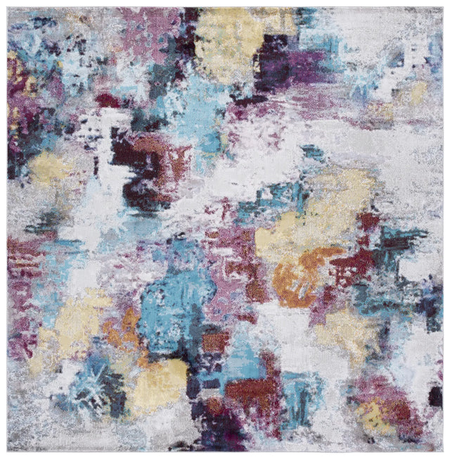 Safavieh Aria 6'-5" x 6'-5" Rug in Grey / Wine