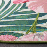 Safavieh Barbados 500 5'-3" x 5'-3" Rug in Green / Pink