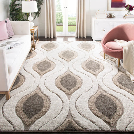 Safavieh Florida Shag 9'-6" x 13'-0" Rug in Cream / Smoke