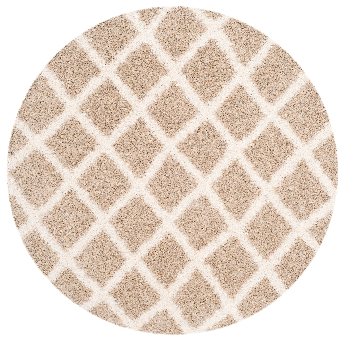 Safavieh Sgd-Dallas Shag 6'-0" x 6'-0" Rug in Beige / Ivory