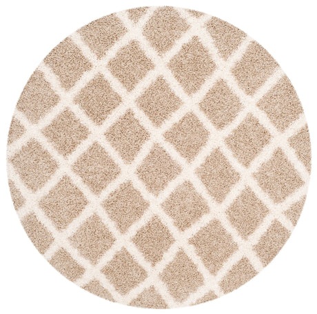 Safavieh Sgd-Dallas Shag 6'-0" x 6'-0" Rug in Beige / Ivory