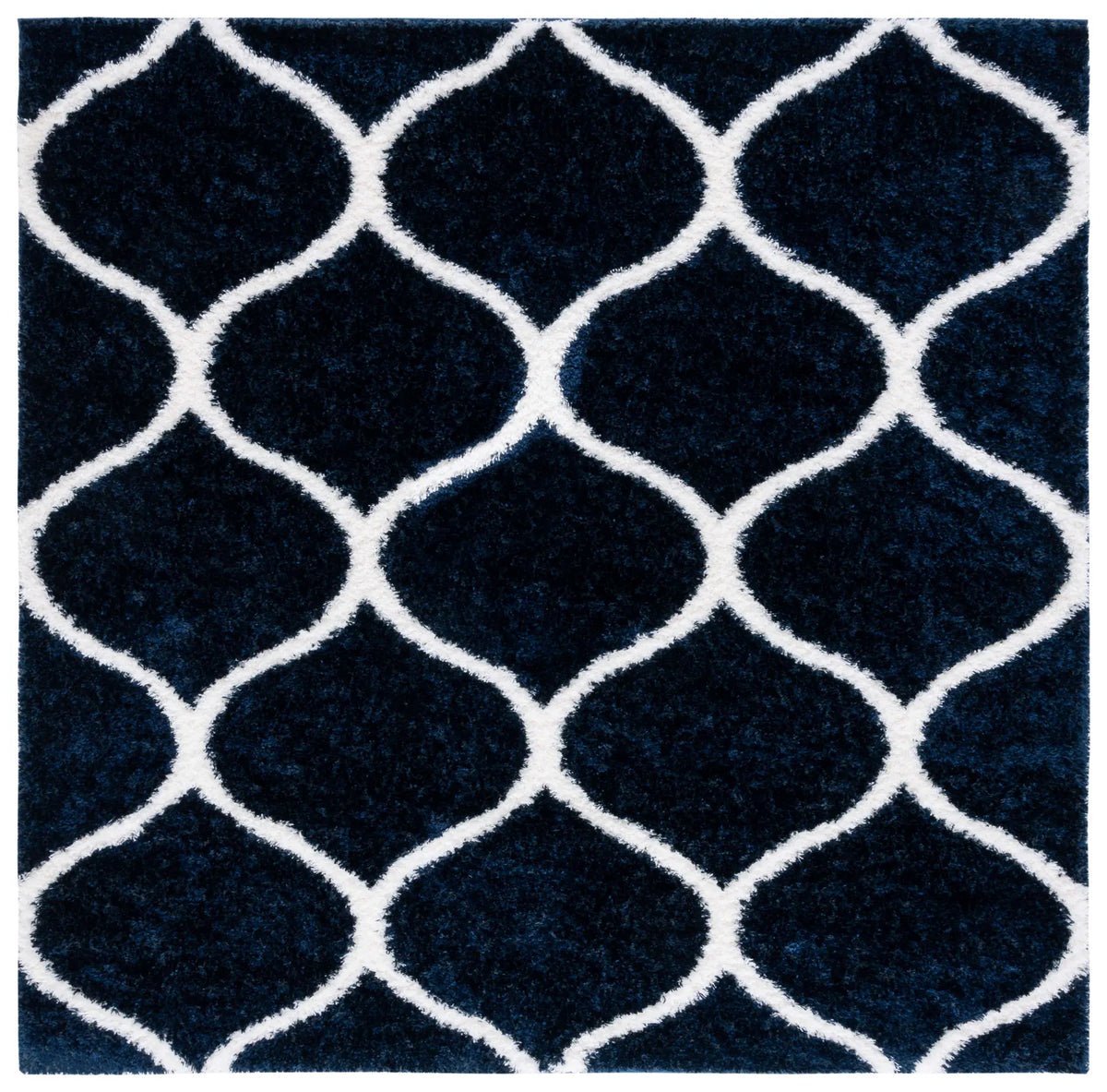 Safavieh Tahoe Shag 6'-7" x 6'-7" Rug in Navy / White