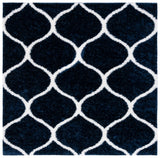 Safavieh Tahoe Shag 6'-7" x 6'-7" Rug in Navy / White