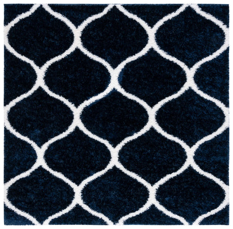 Safavieh Tahoe Shag 6'-7" x 6'-7" Rug in Navy / White