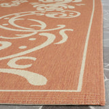 Safavieh Courtyard 8'-0" x 11'-0" Rug in Terracotta / Natural