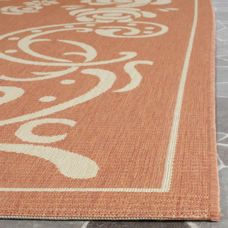 Safavieh Courtyard 8'-0" x 11'-0" Rug in Terracotta / Natural