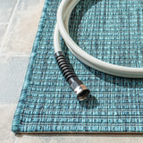 Safavieh Courtyard 4'-0" x 5'-7" Rug in Grey / Aqua