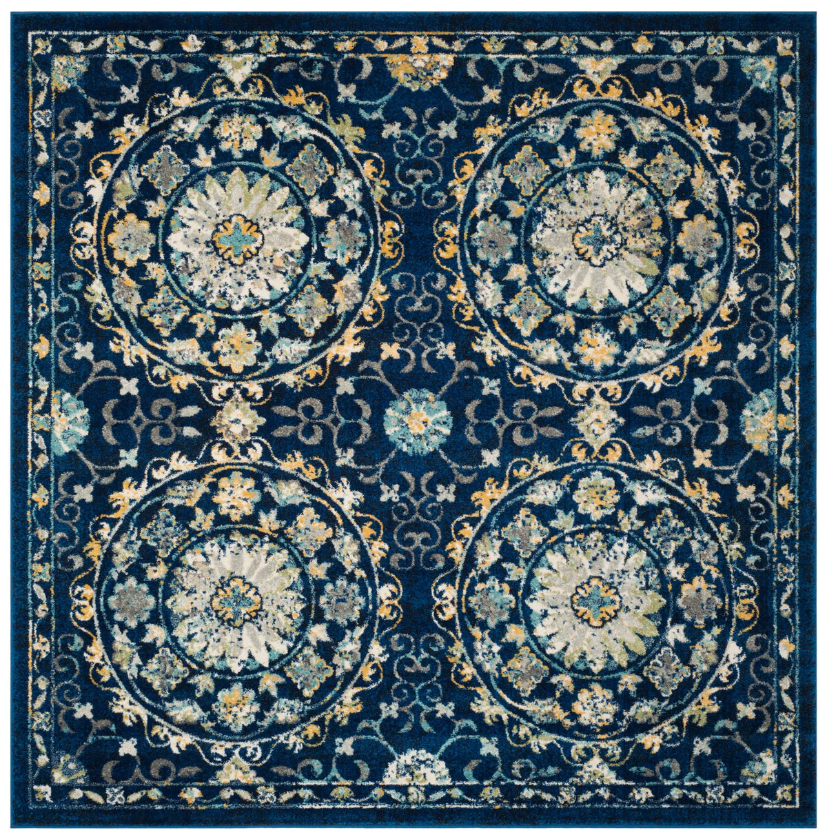 Safavieh Evoke 6'-7" x 6'-7" Rug in Navy / Ivory