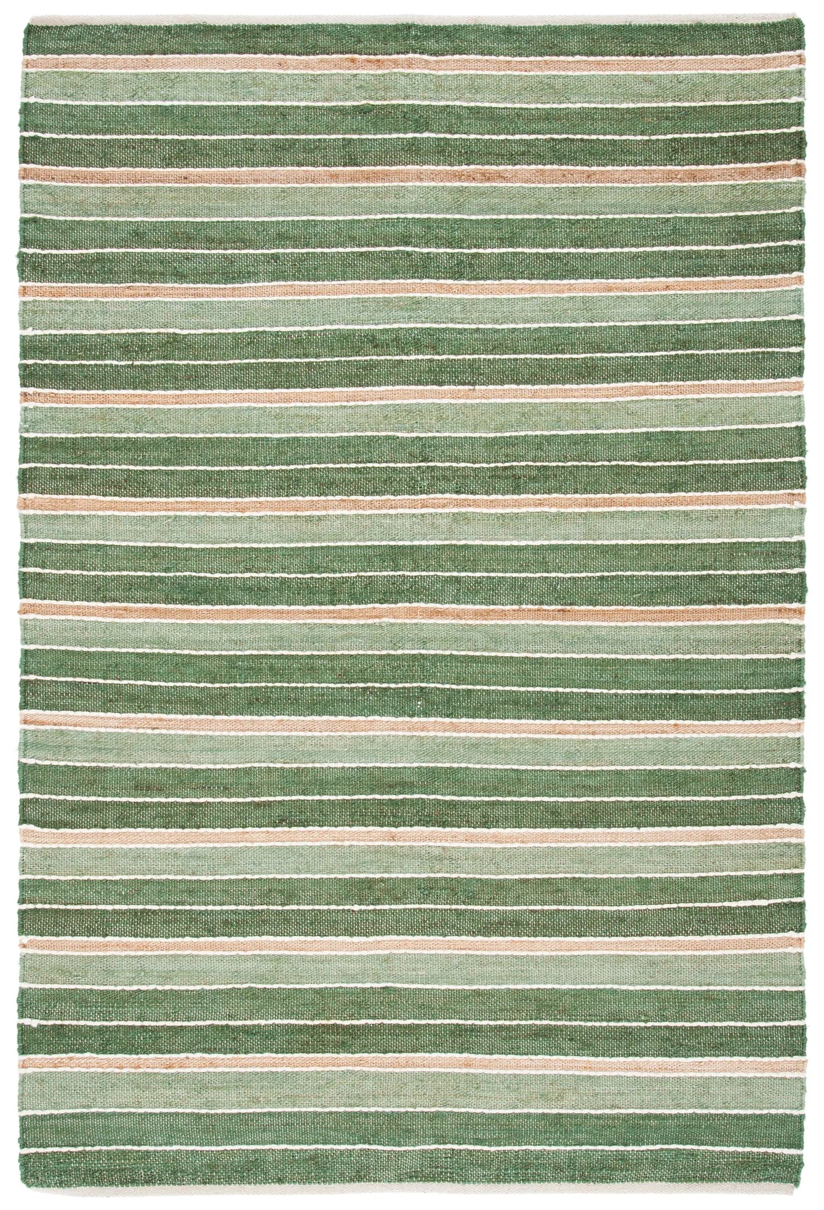 Safavieh Striped Kilim 4'-0" x 6'-0" Rug in Green / Natural