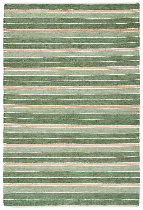 Safavieh Striped Kilim 4'-0" x 6'-0" Rug in Green / Natural