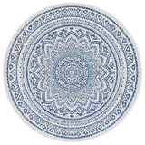 Safavieh Courtyard 6'-7" x 6'-7" Rug in Ivory / Navy