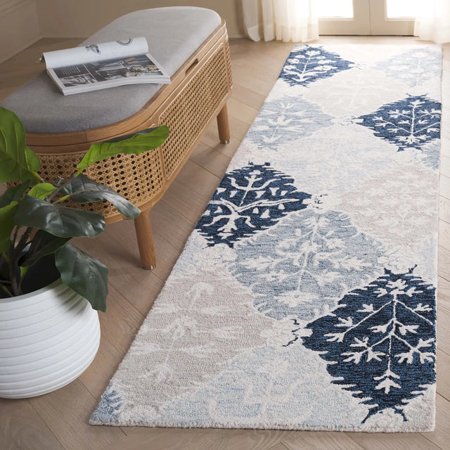 Safavieh Ebony 2'-3" x 9'-0" Rug in Blue / Ivory