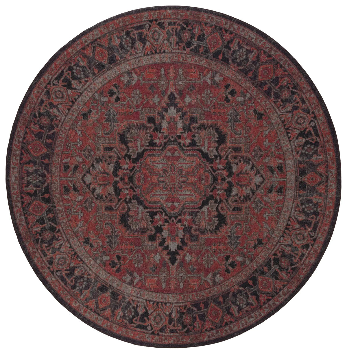 Safavieh Journey 5'-0" x 5'-0" Rug in Navy / Red