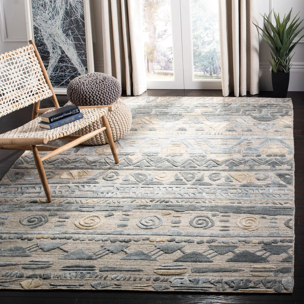 Safavieh Elements 5'-0" x 8'-0" Rug in Light Blue / Beige
