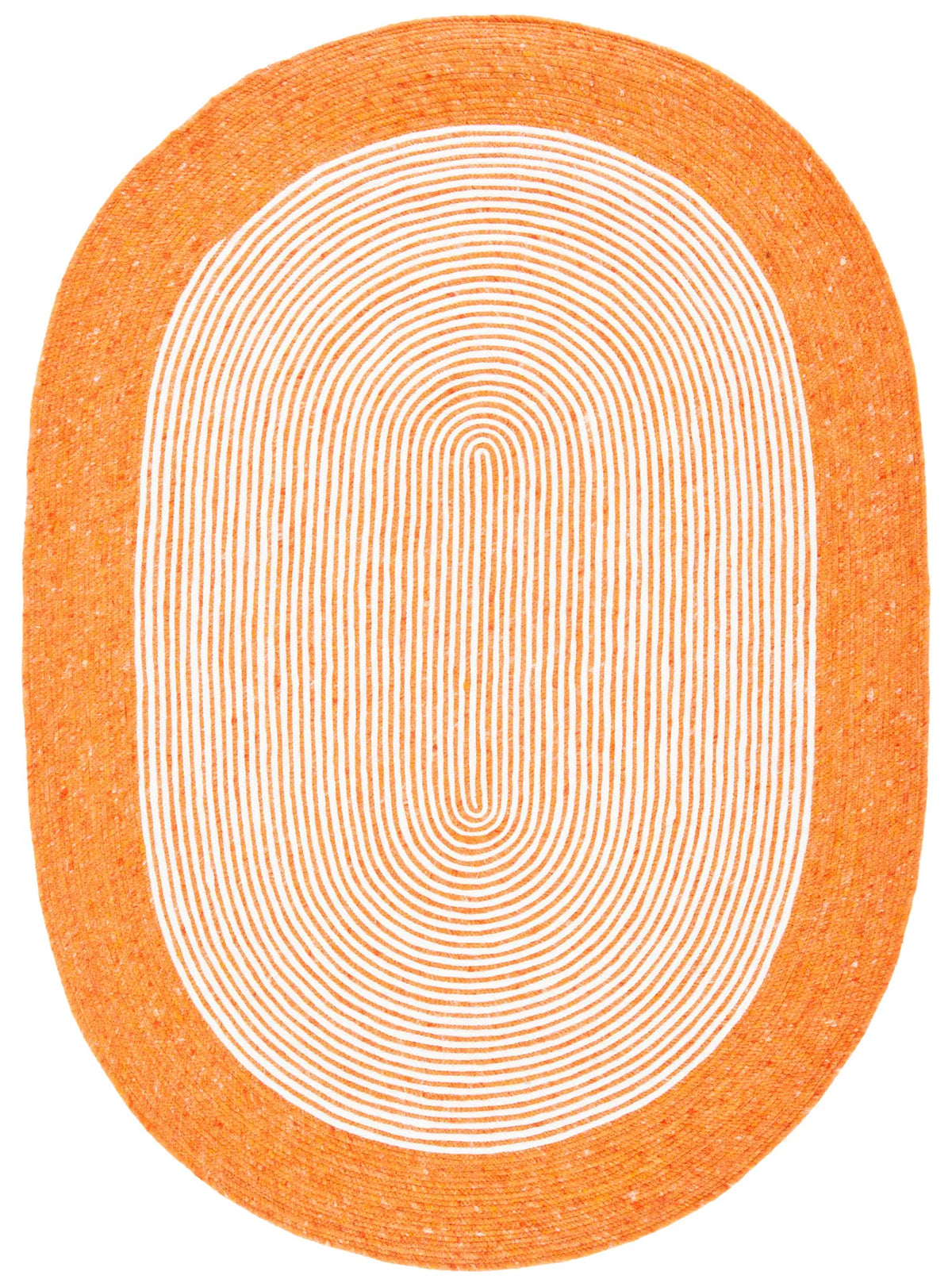 Safavieh Braided 5'-0" x 7'-0" Rug in Orange / Ivory