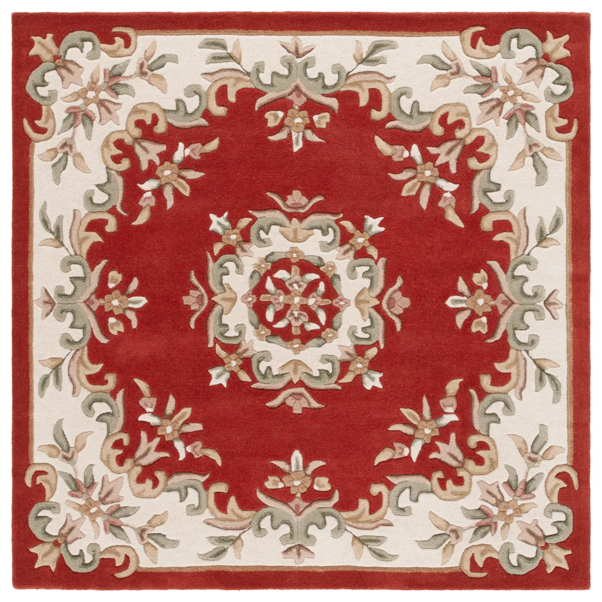 Safavieh Aubusson 6'-0" x 6'-0" Rug in Rust / Ivory