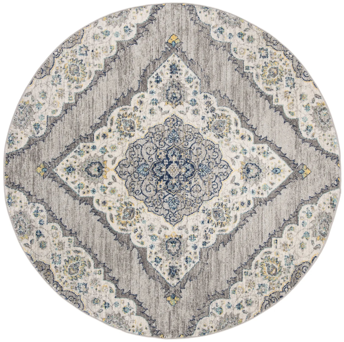 Safavieh Madison 6'-7" x 6'-7" Rug in Light Grey / Blue